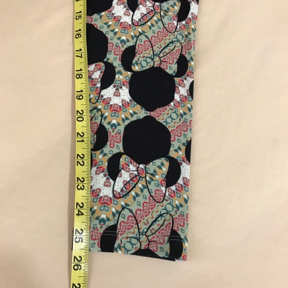 Lularoe Disney OS Womens One Size Leggings Minnie Mouse Green Red Black - Picture 3 of 7